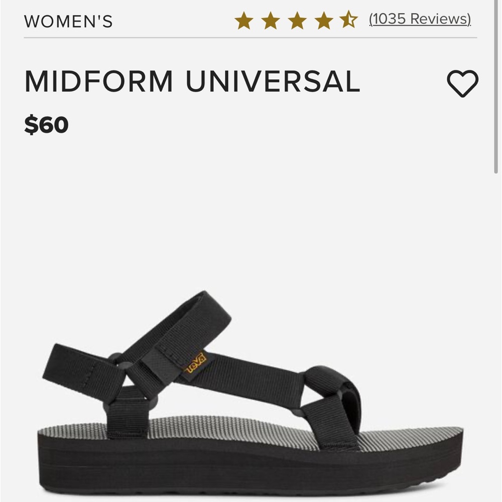 Teva Women's MIDFORM UNIVERSAL Sandal Black size 10